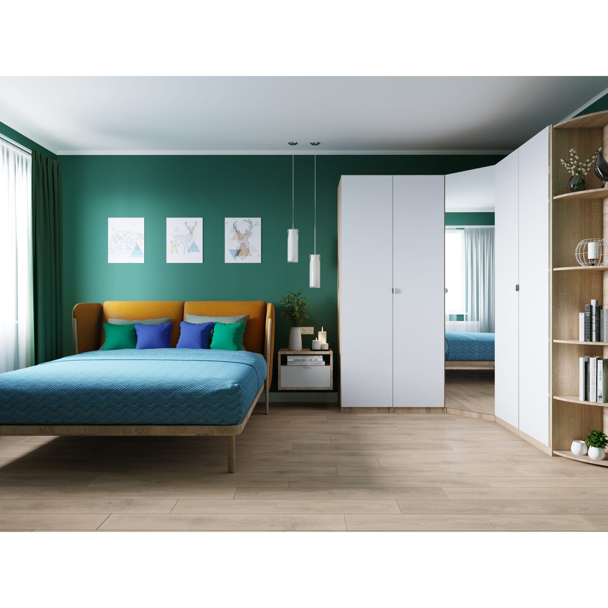 18662871 Каркас углового шкафа Лион 84x84x232 см цвет дуб сонома Santreyd  - Вид №5