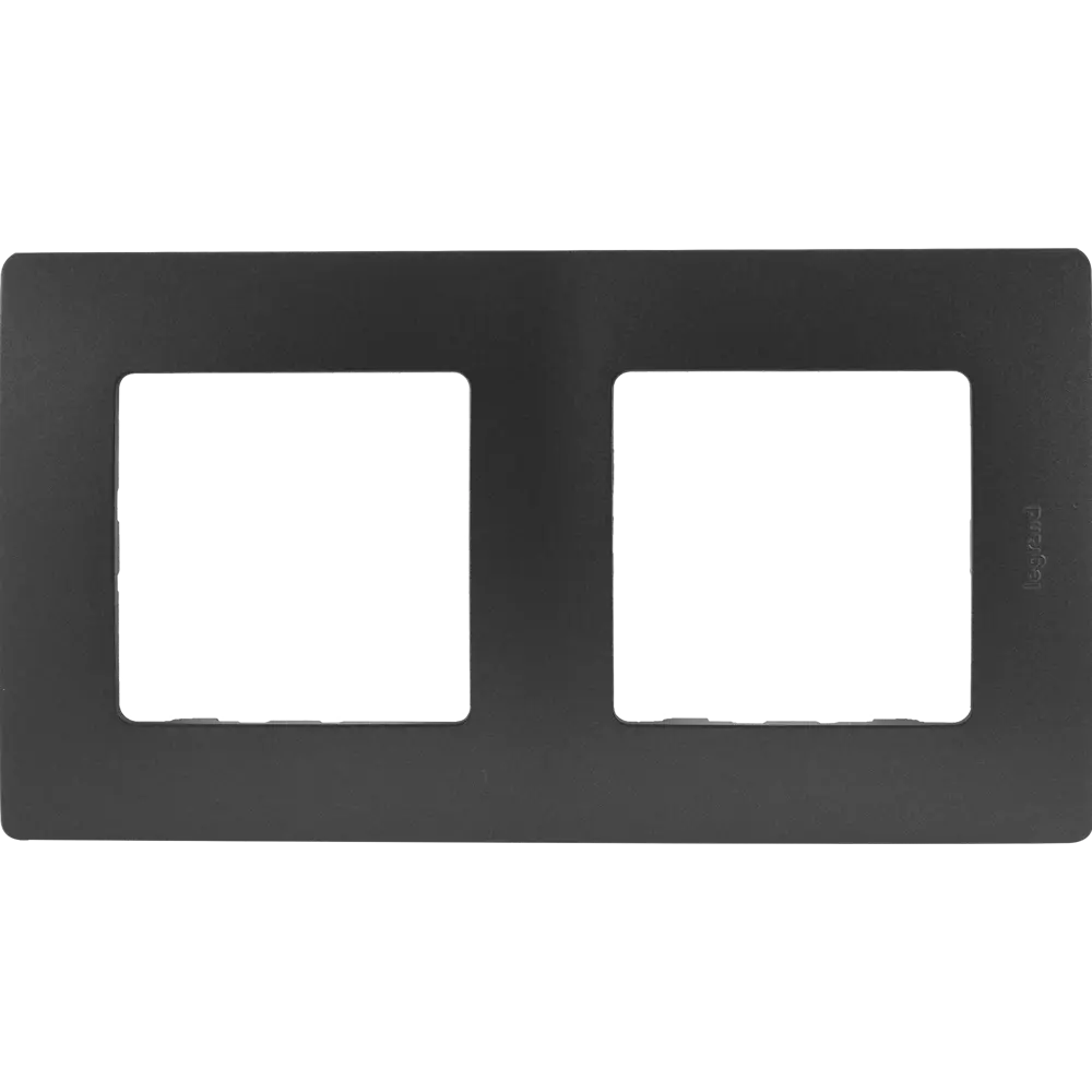 Рамка Legrand Etika для двух розеток в антрацитовом матовом исполнении 17367909 STLM-0008059