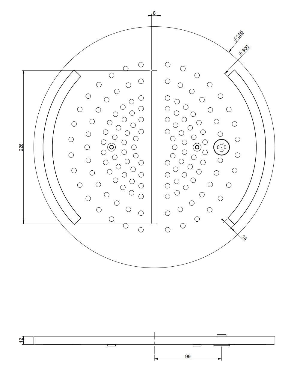 Круглый водопад душевая головка с освещением Gessi Colour ARCH-00072115 - Вид №6