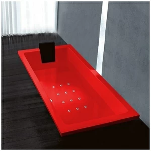 Ванна Gruppo treesse Quadra 170 V072C-SX-K красная с аэромассажем прямоугольная встроенная левая