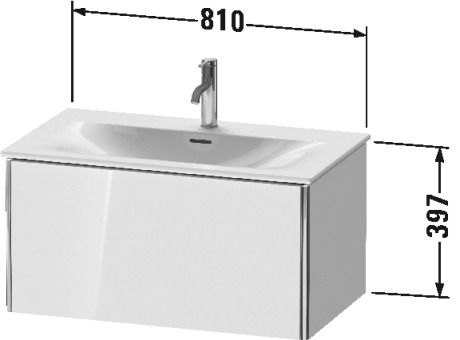 XS422400909 XSquare Тумбочка подвесная Светло-голубой матовый декор Duravit - Вид №1
