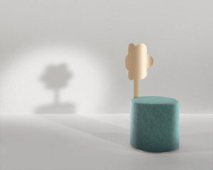 Secolo Daisy Мягкий пуф со спинкой Маргаритка из сатинированной стали