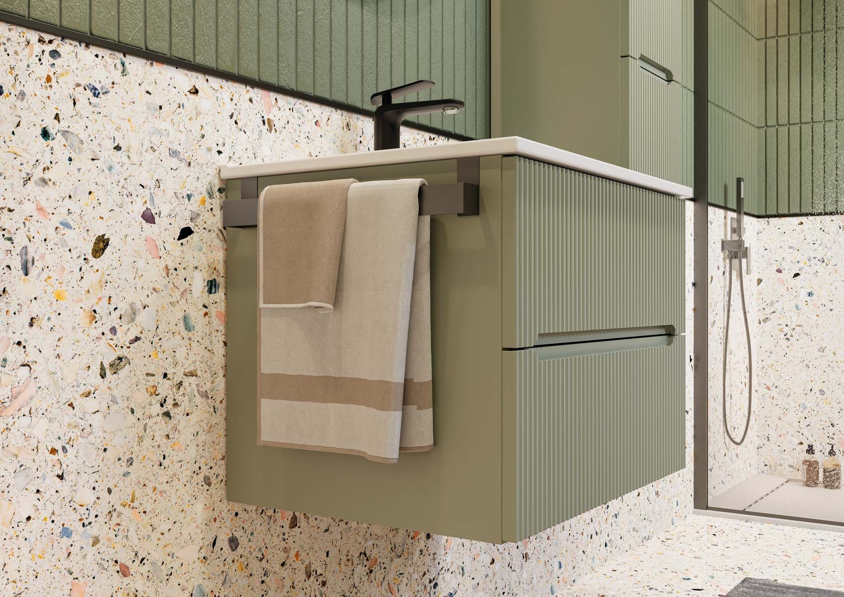 Деревянный подвесной умывальник со встроенным умывальником LEGNOBAGNO Verso ARCH-00032886 - Вид №2