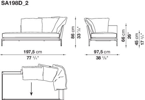 Угловой диван из ткани B&B Italia Атолл ARCH-00091854 - Вид №6