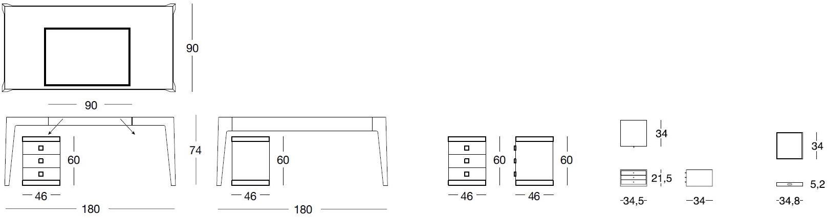 Longhi Прямоугольный деревянный стол Loveluxe T 106 - Вид №3