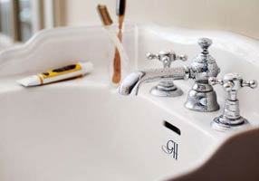 Gentry Home Таз большой белый Victorian Садовый узор GH101660 - Вид №1