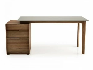 Huppé Прямоугольный стол из дерева и стекла с ящиками Swan 4001qs-c