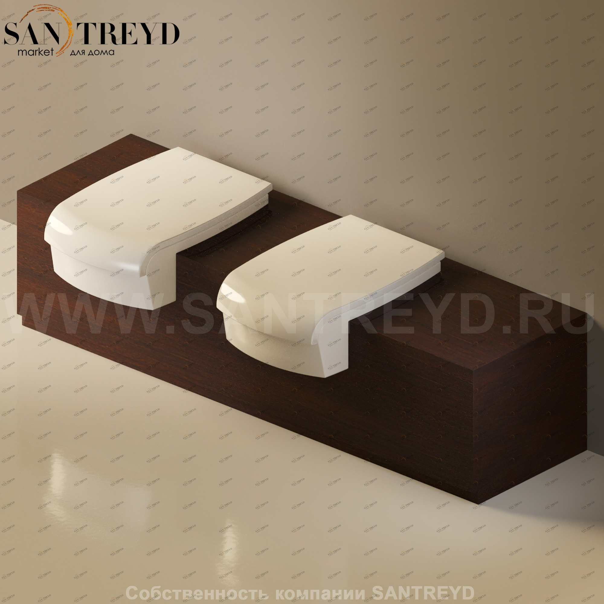 Flaminia UNA Консоль для унитаза и биде от 200 до 240 см темный дуб UNA240WB.WD Ceramica Flaminia UNA240WBWD