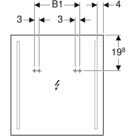 GEBERIT 500.581.00.1 Зеркало с подсветкой Option Basic, двухсторонняя подсветка  - Вид №3