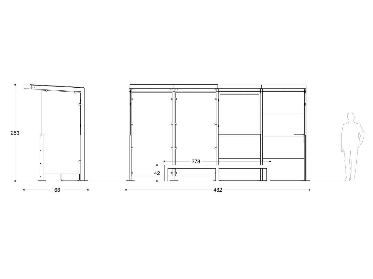4-модульный навес из стали и стекла DIMCAR Я ARCH-00038204 - Вид №2