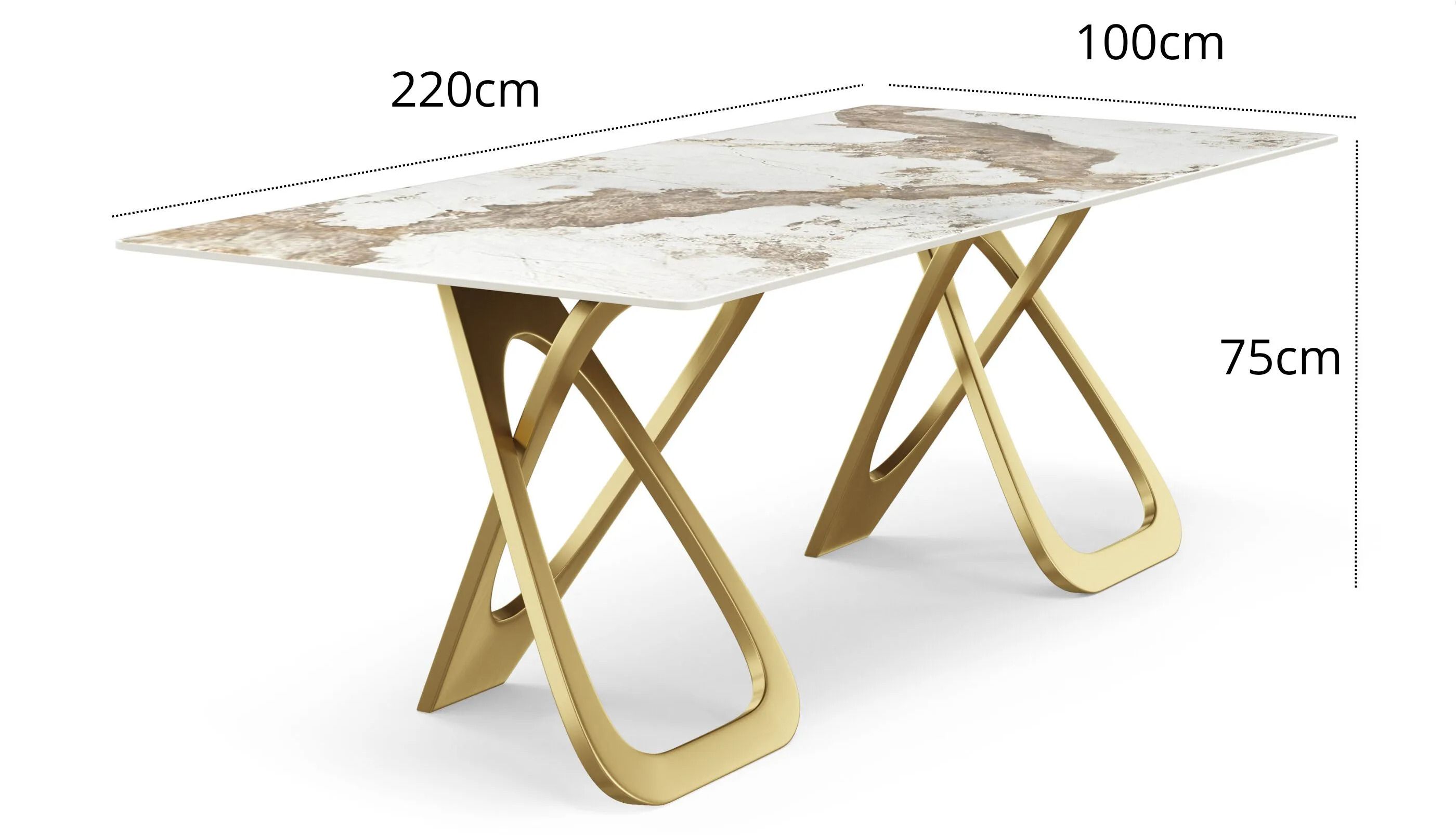 Прямоугольный стол из спеченного камня с металлическим основанием GIULIA GRILLO ABBRACCIO ARCH-00097894 - Вид №6