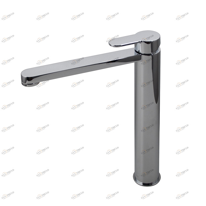 Смеситель для раковины, однорычажный, с высоким изливом. Керамический картридж Ø25 мм Шланги 500 мм 3/8 ". Расход 5,68 л / мин при 3 барах  Tono NOKEN 100184744  CHROME 