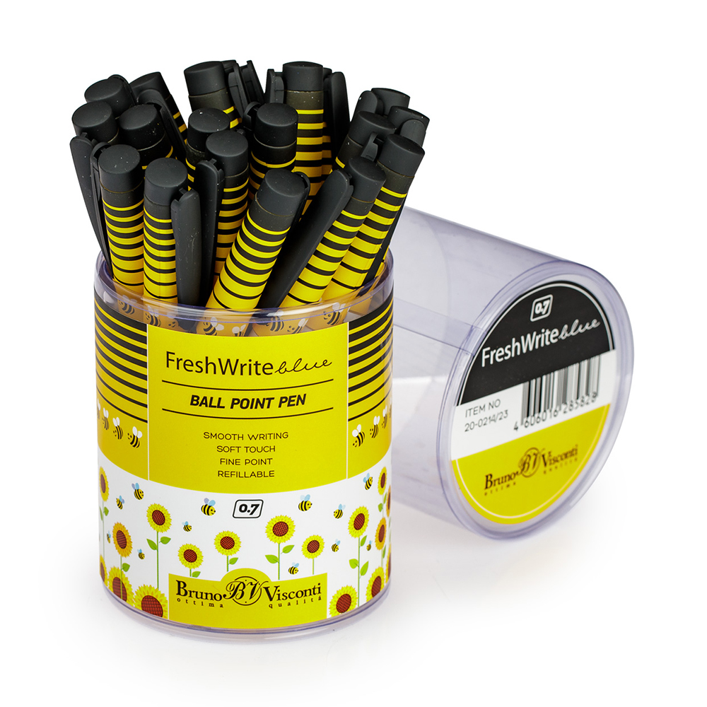 20-0214/23 ручка шариковая FreshWrite 0.7 мм "Подсолнухи" Bruno Visconti 
