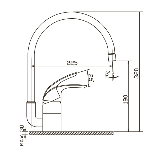 40-03P Gamma  Смеситель для кухни  ARGO kran  - Вид №1