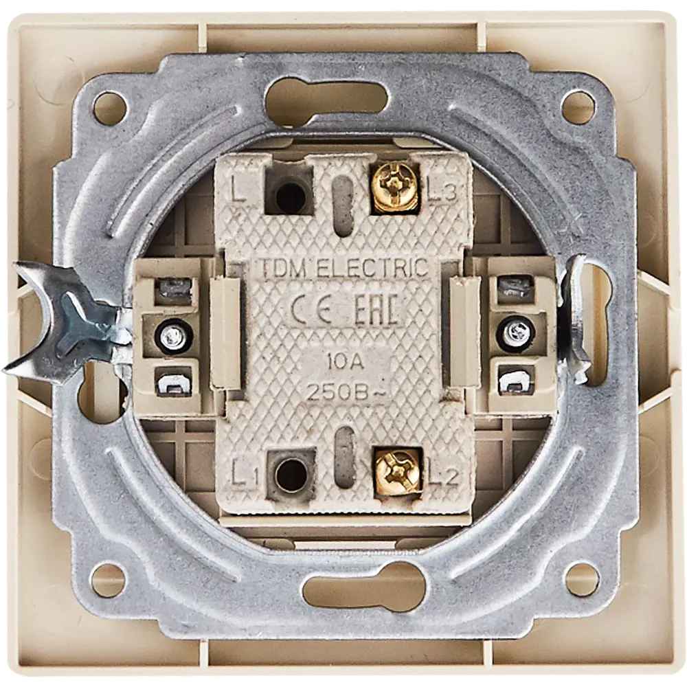 Выключатель TDM ELECTRIC Таймыр одноклавишный бежевый для скрытого монтажа 85591341 STLM-0064426 - Вид №2