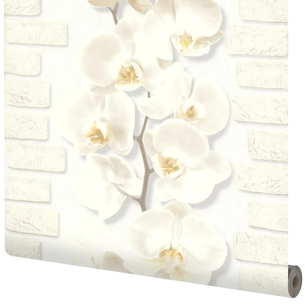 Аспект Ру Орхидея - виниловые обои белого цвета с цветочным узором 88487398 STLM-0077775