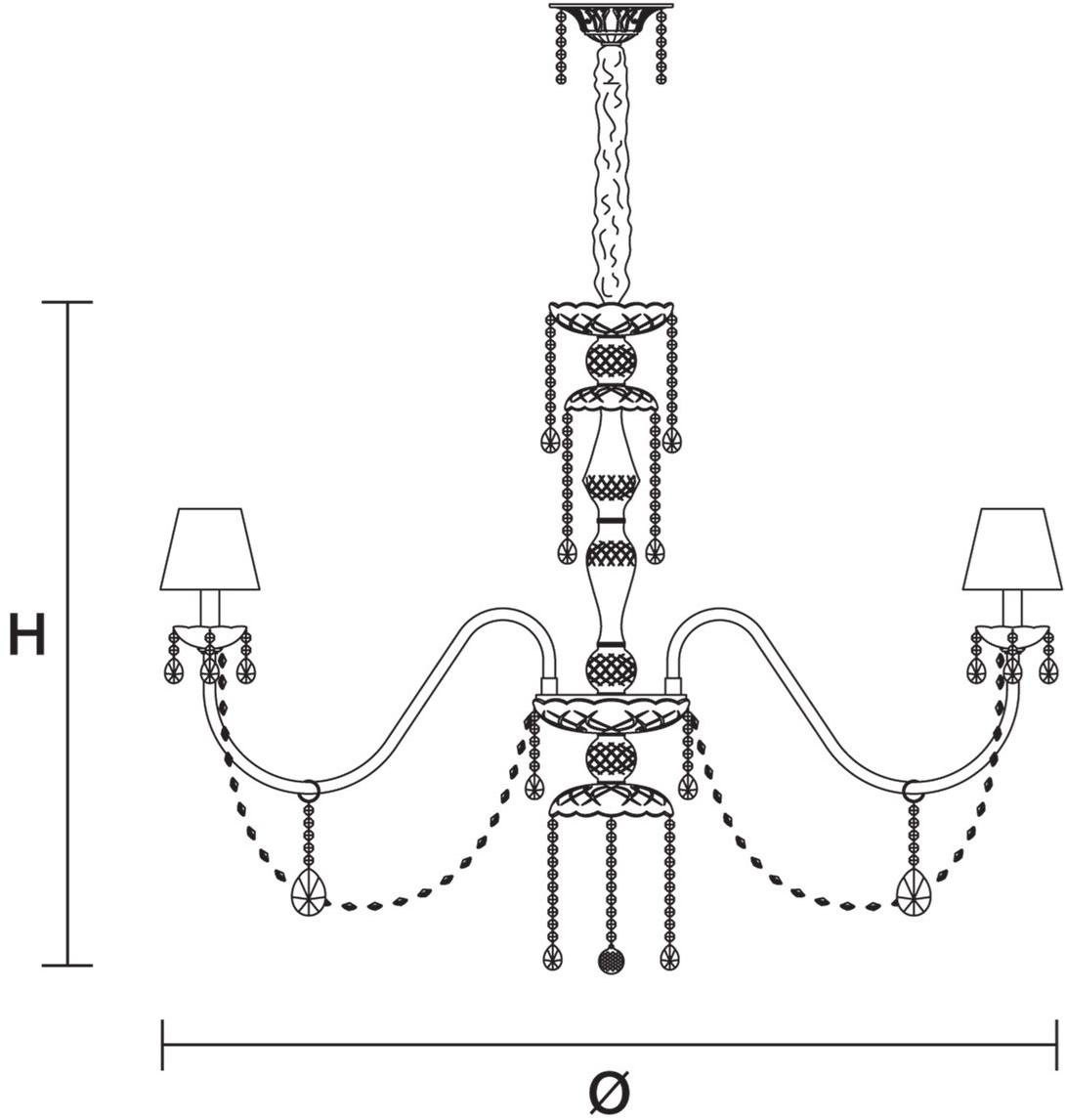 Masiero Люстра накаливания из дутого стекла с кристаллами Glass sun-id-1383810 - Вид №2