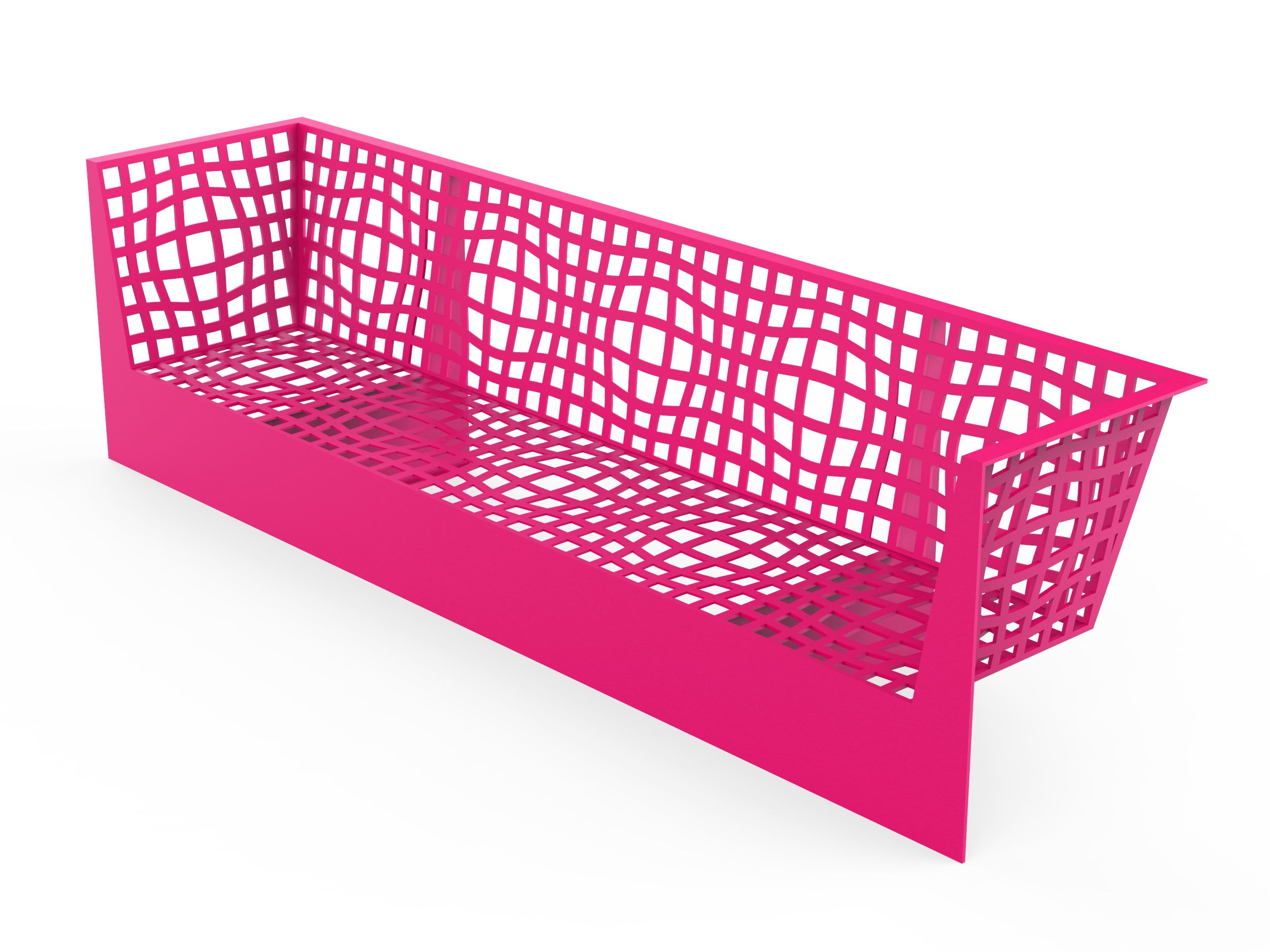 Оцинкованная стальная скамья со спинкой с подлокотниками LAB23 MORPHSCAPE LOUNGE ARCH-00058652