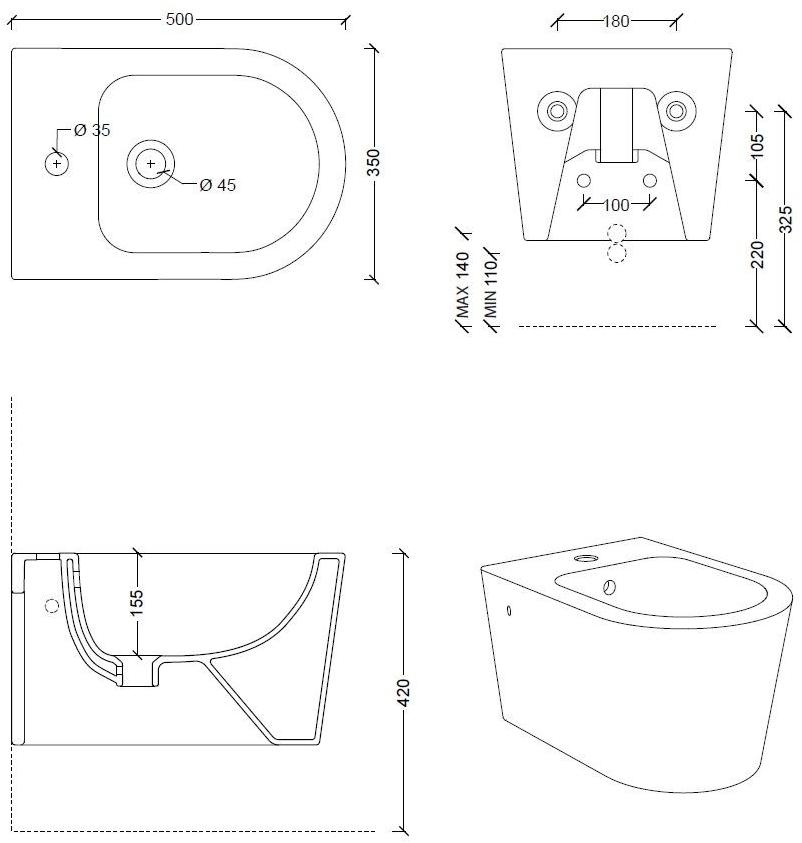 22310101 Биде подвесное Form Alice Ceramica - Вид №11