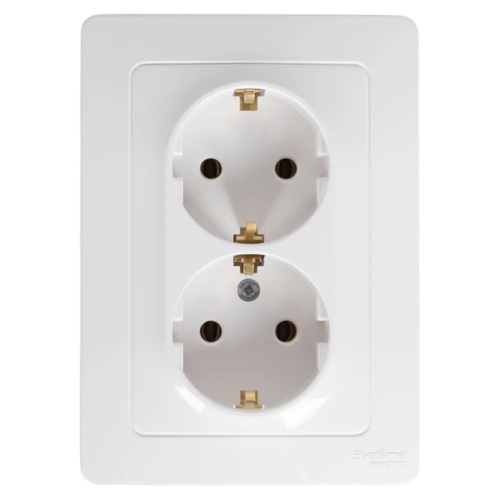 Розетка двойная встраиваемая Systeme Electric Blanca с заземлением 16 А IP20 цвет белый 84500206 STLM-2158772