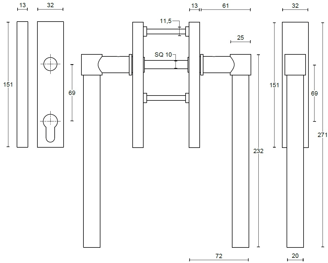 Formani Ручка из нержавеющей стали для раздвижных окон One Pb230 -y - Вид №2
