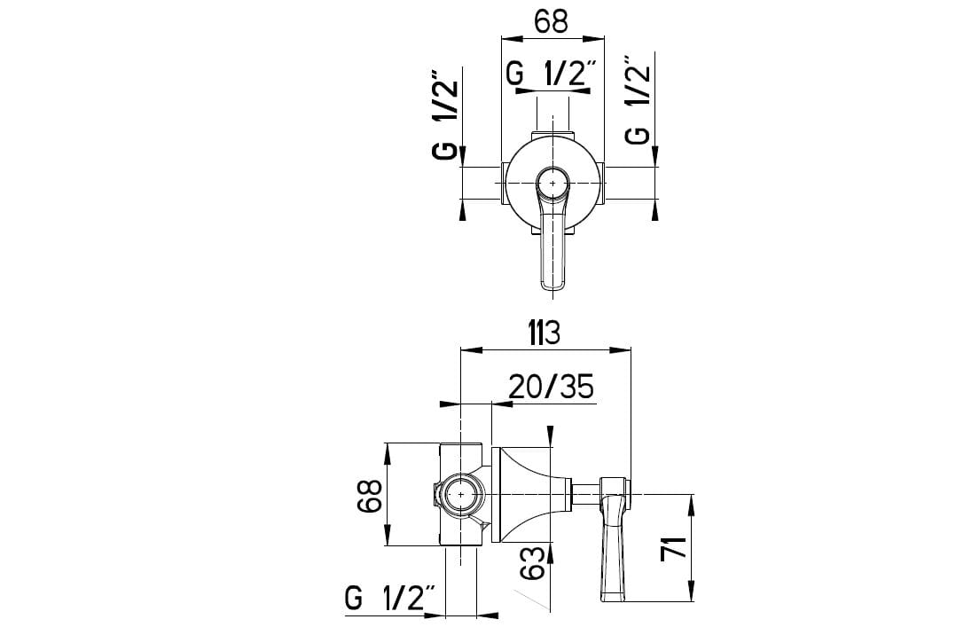 2-полосный переключатель Gaia Mobili Complements ARCH-00044044 - Вид №2