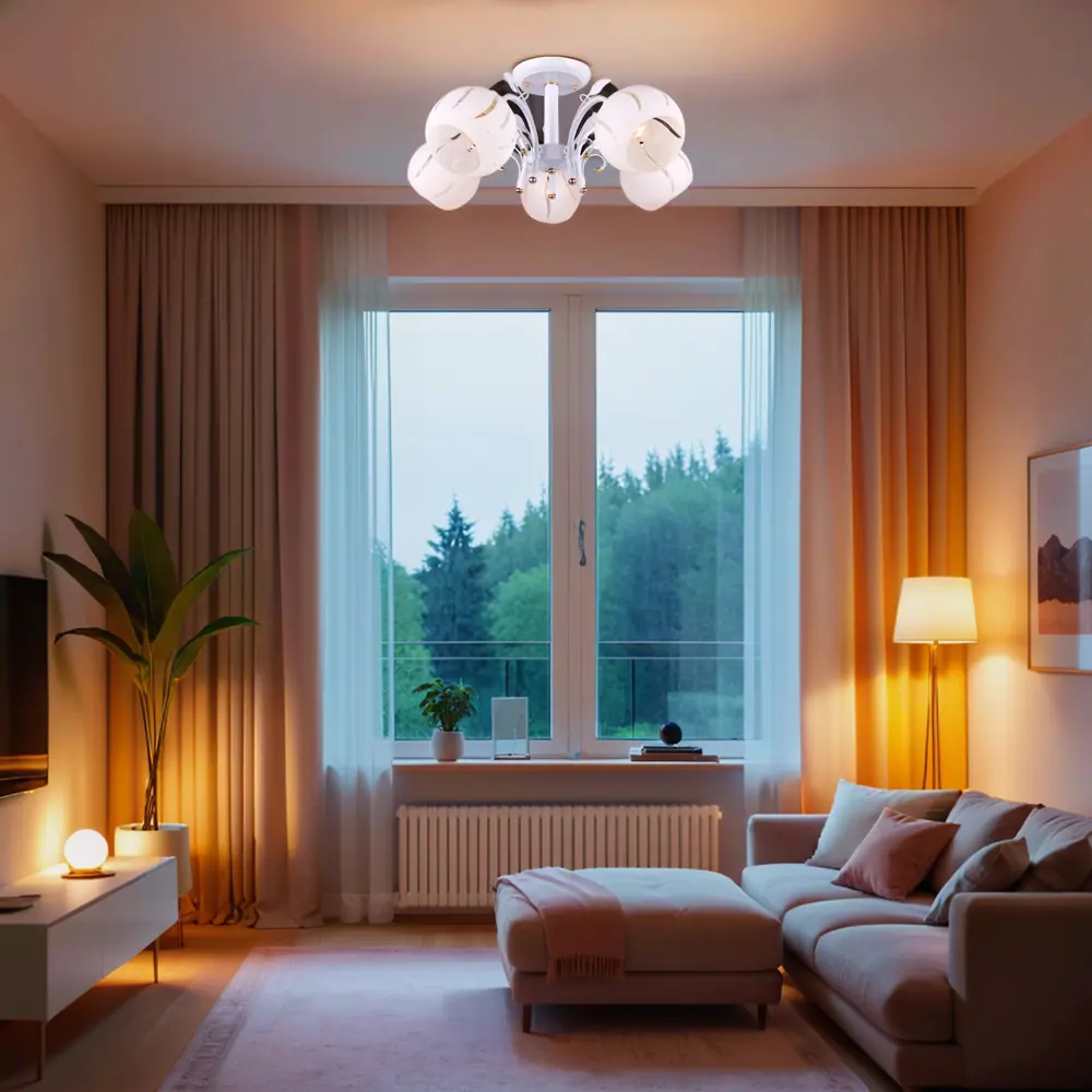 РОССВЕТ Люстра Амплуа белая 5-рожковая для гостиной и спальни 89426676 STLM-1570042 - Вид №13