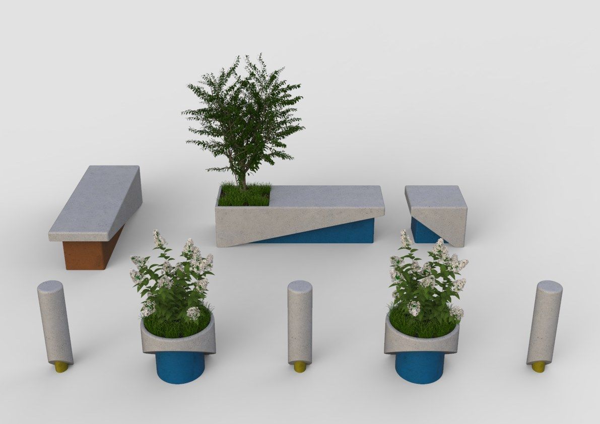 Скамья без спинки Viscio Urban Design Core ARCH-00042878