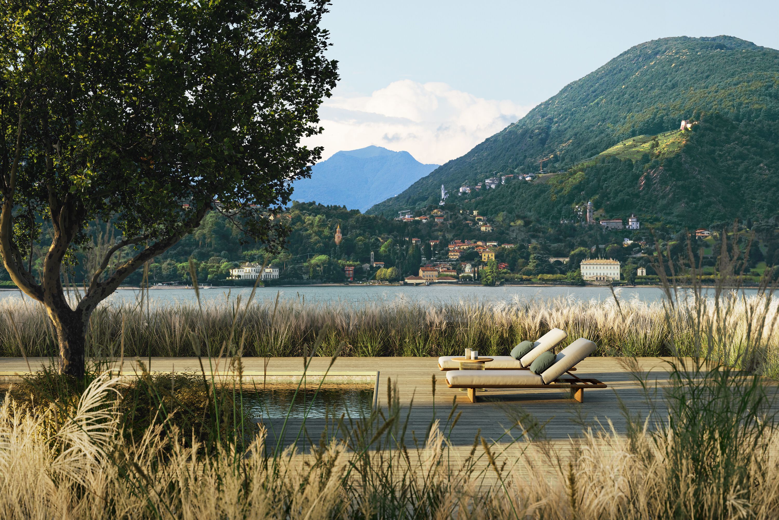 Садовая кровать с откидной спинкой из ткани Kettal сетка ARCH-00086436 - Вид №5