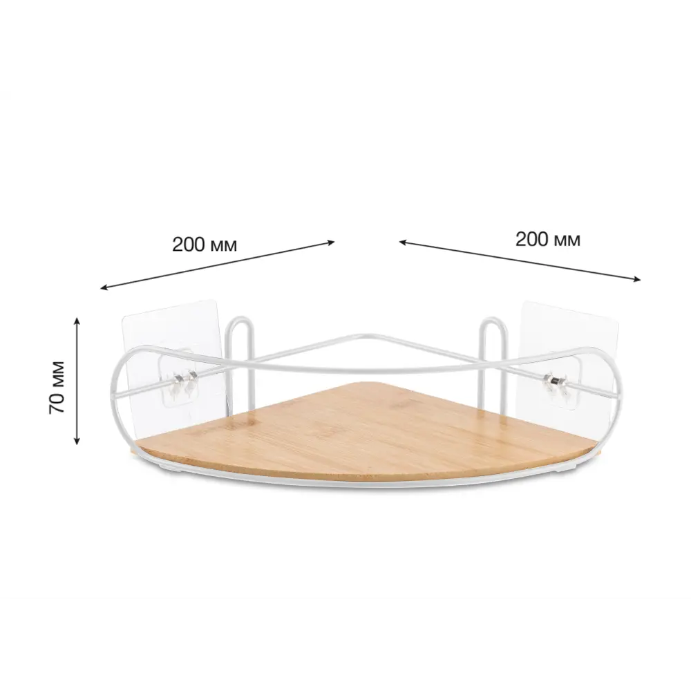 Полка для душа Lemer Nice угловая 1 ярус цвет дерево/белый STLM-2017864 - Вид №1