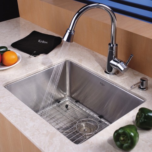 KHU101-23-KPF2220SN-KSD33BN Накладная раковина на столешницу  прямоугольная Krausru  - Вид №1