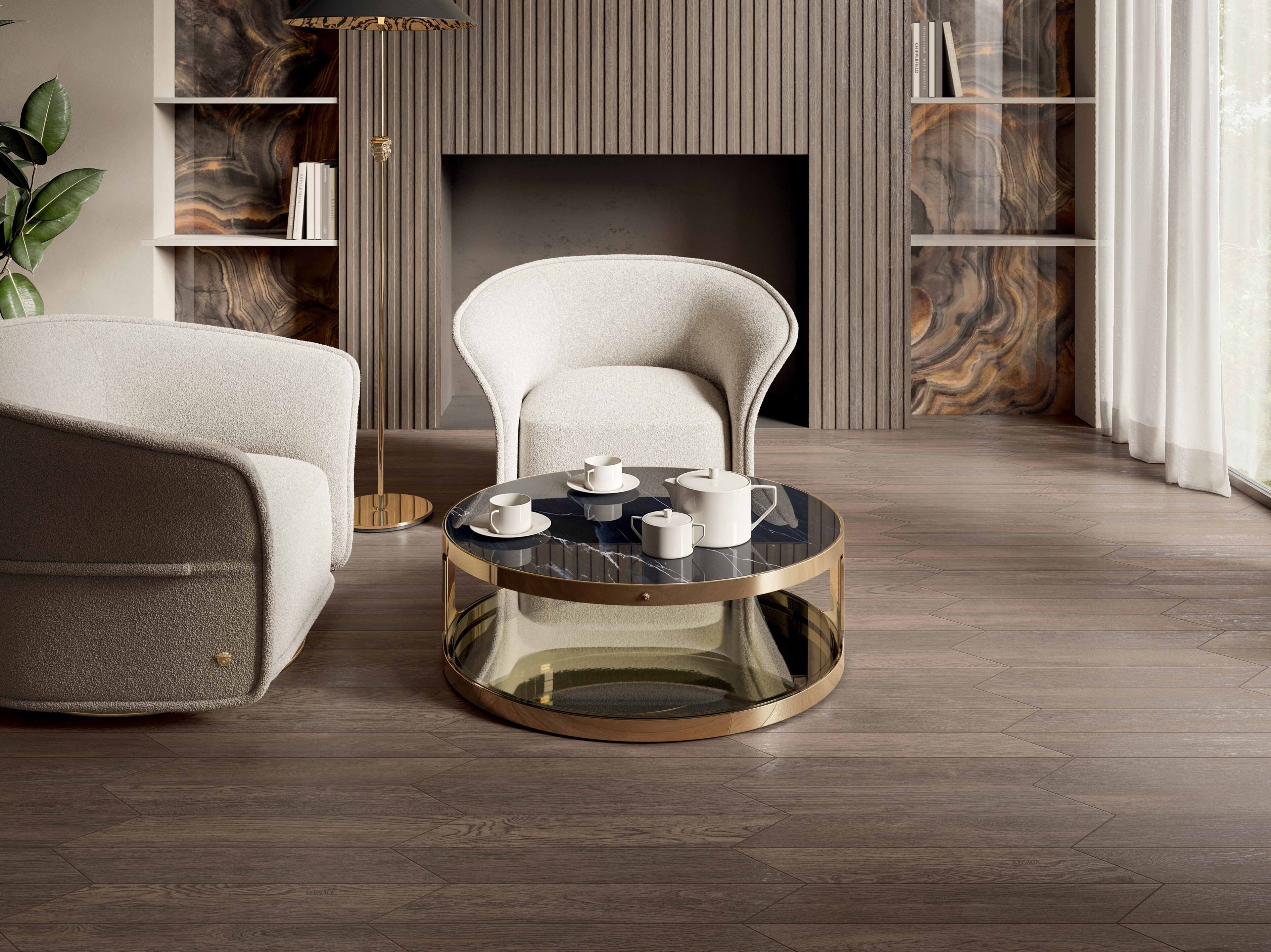 Пол / облицовка керамогранита под дерево Versace Ceramics Leatherwood ARCH-00142003