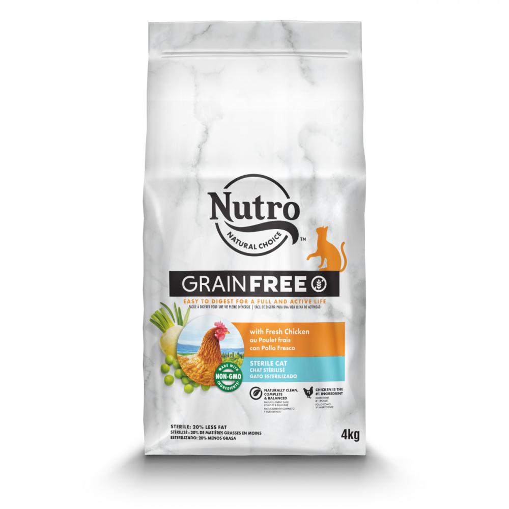 ПР0059470 Корм для кошек для стерилизованных, со свежей курицей и экстрактом розмарина сух. 4кг NUTRO 