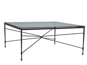 Квадратный журнальный столик из нержавеющей стали и стекла