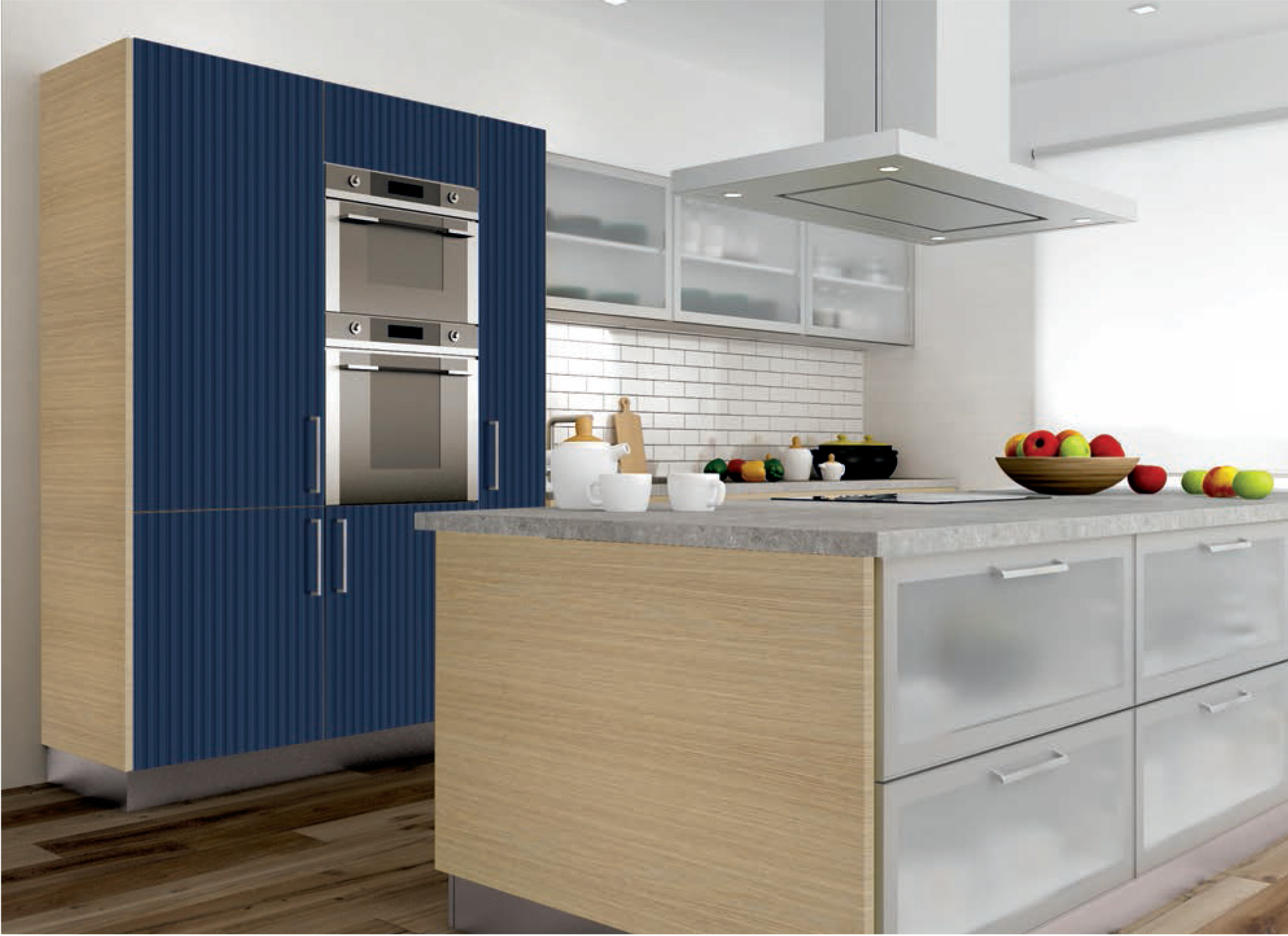 Фасады для кухни Модерн Фрезеровка «Магнум» 503 Оранжевый SIDAK SIST854-14082 - Вид №1