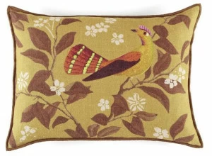 Élitis Прямоугольная подушка из льна с цветочными мотивами