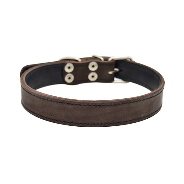 ПР0048189 Ошейник для собак Строченый 2сл 26мм 50см коричневый ZOOEXPRESS 