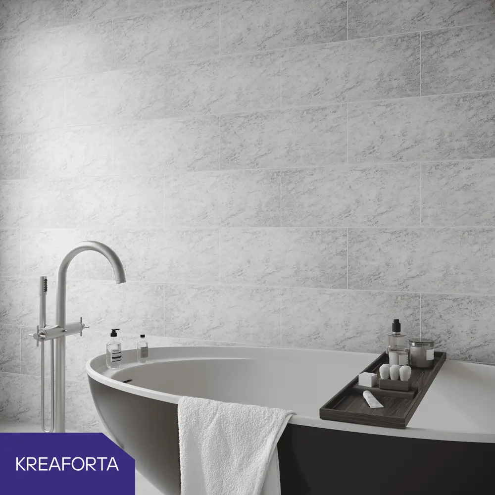 Панель ПВХ KREAFORTA Сильвия белый 1200x250x10 мм 1.2 м² (4 шт.) 89454944 STLM-2143056  - Вид №1