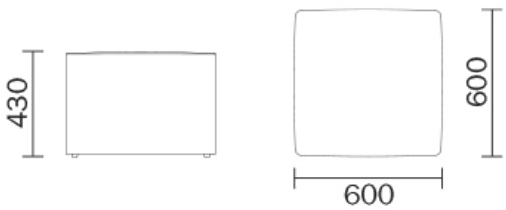 Pedrali Квадратный пуф из ткани Wow sun-id-1470152 - Вид №2