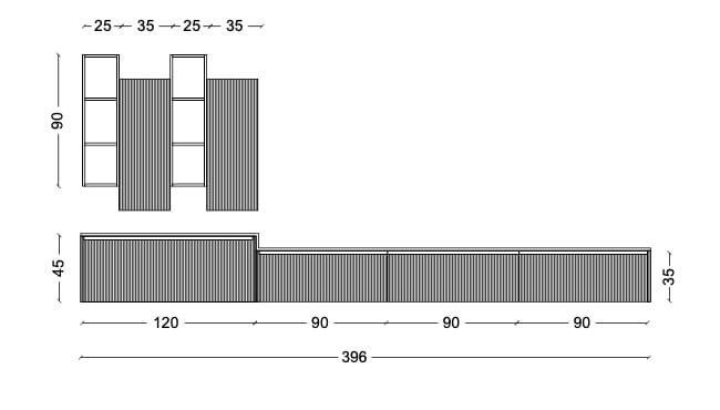 Секционная оборудованная стена Mobiltesino Millerighe Color ARCH-00072849 - Вид №3
