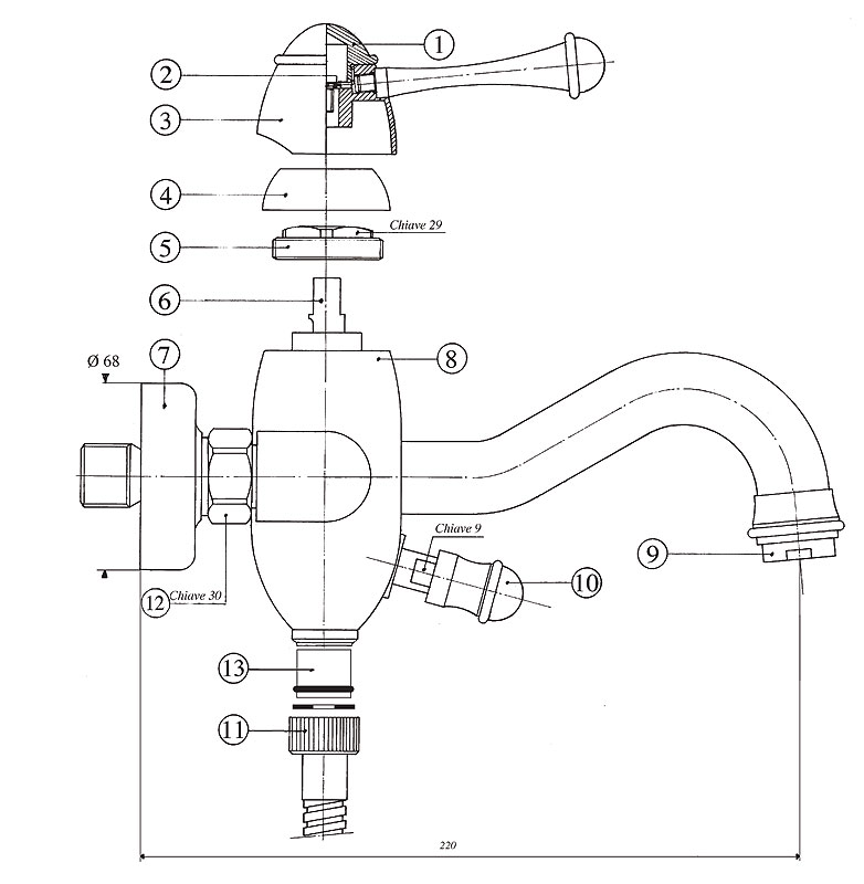 855820KOSF Смеситель Bandini Antico Santreyd - Вид №2