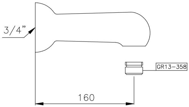 RUBINETTERIE STELLA Хромированный излив для ванны Roma sun-id-1392316 - Вид №1