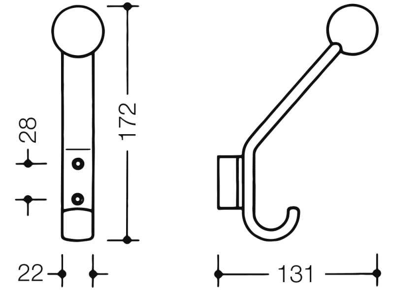 477.90B081 крючок для одежды HEWI Edition matt | Polyamid  - Вид №16
