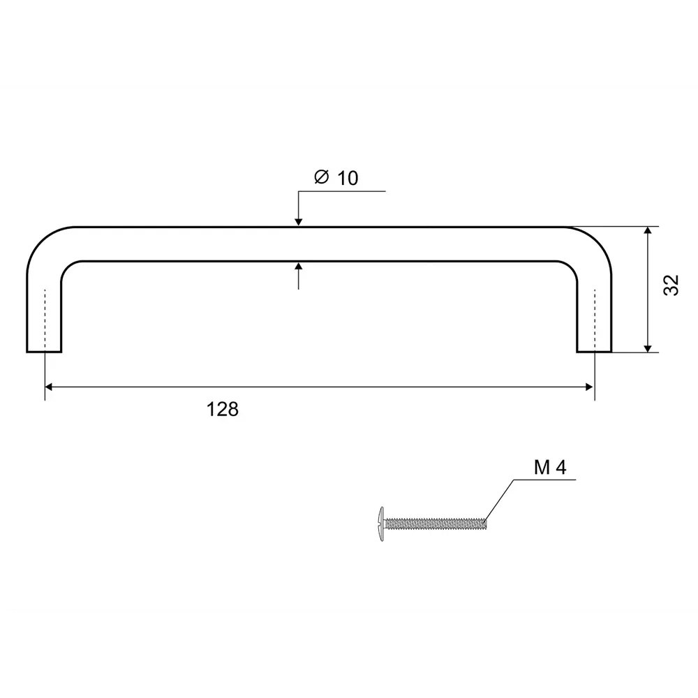 Мебельная ручка-скоба ADD10.128.BLMATT 128 мм матовый черный 83431423 STLM-2181396 PALLADIUM  - Вид №2