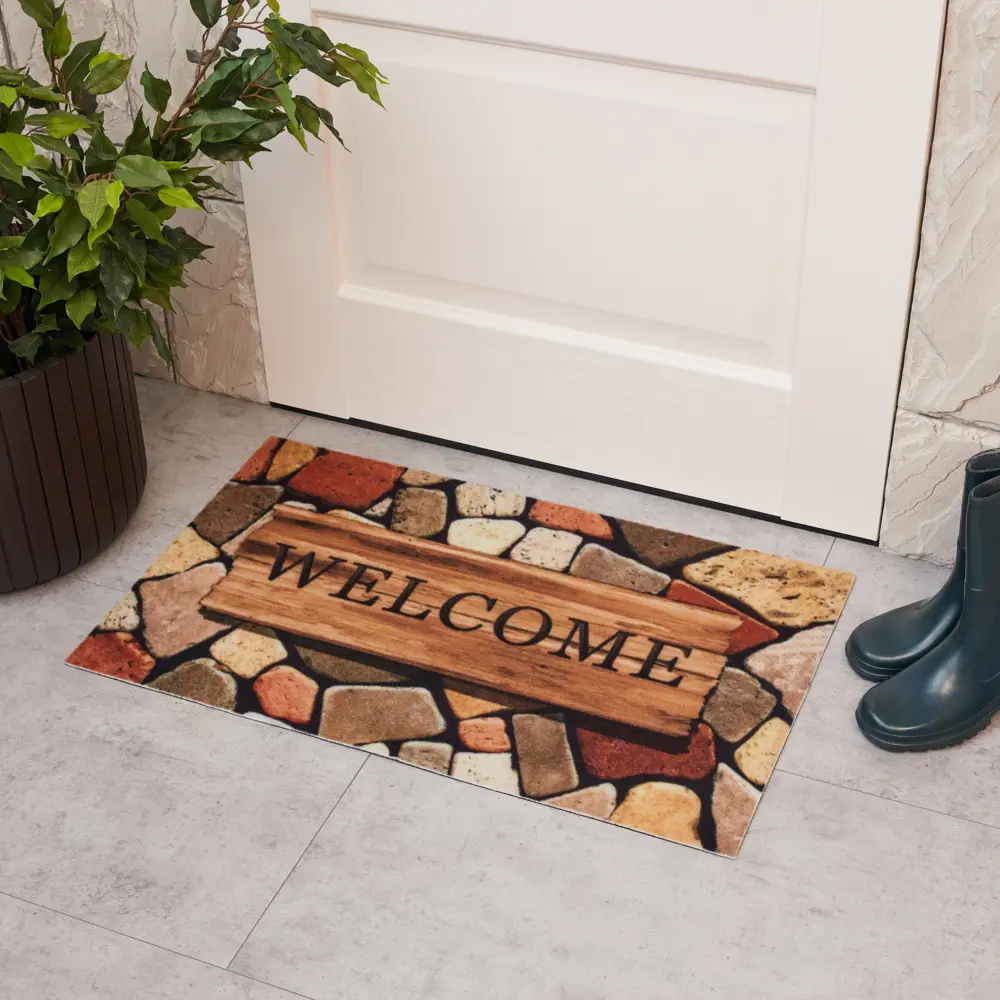 Коврик Inspire Layan Welcome 45x75 см полипропилен 82761215 STLM-2002828 