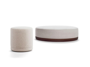 Круглый пуф из ткани