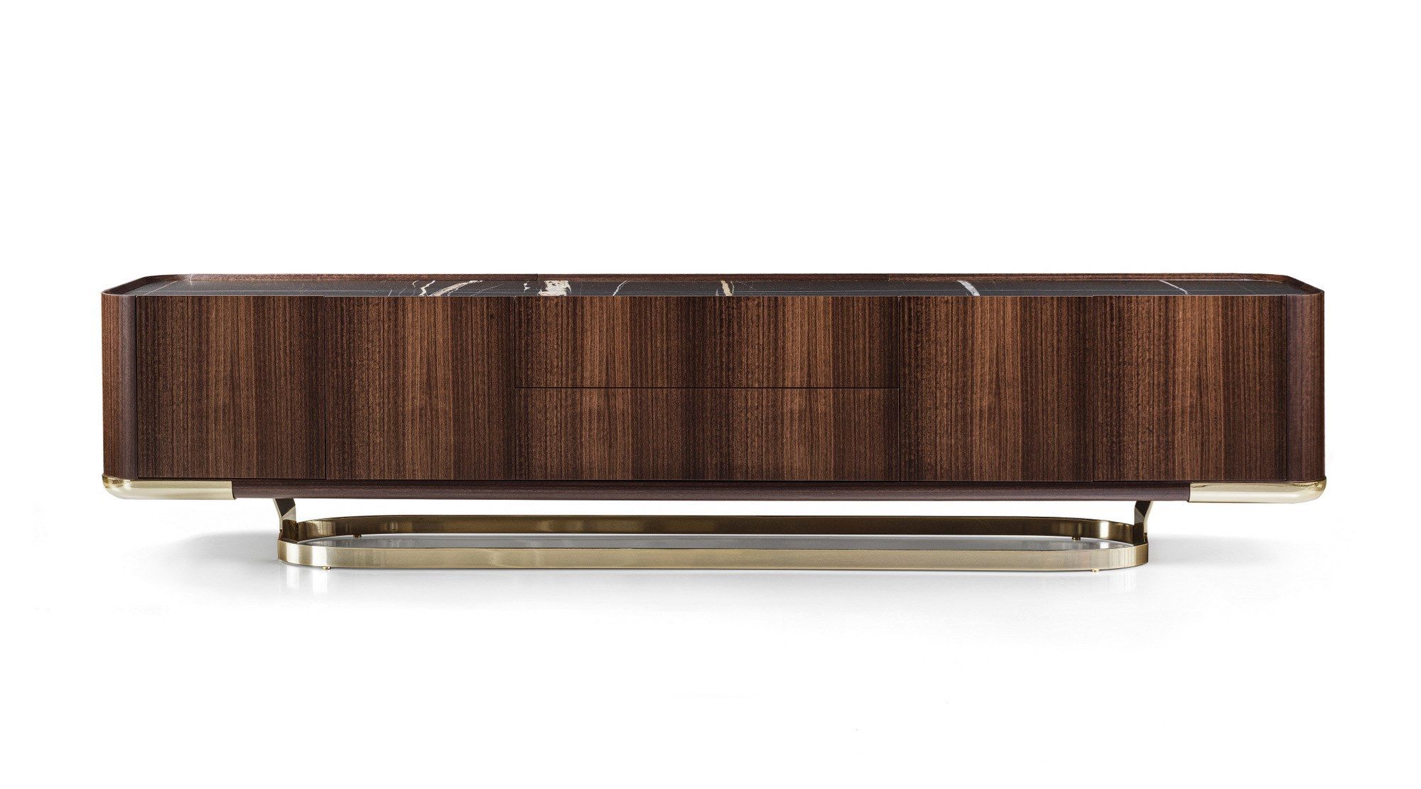 Двухсторонний деревянный шкаф с распашными дверцами и ящиками Longhi Loveluxe 2021-Rhythm'21 collection ARCH-00059721 - Вид №1