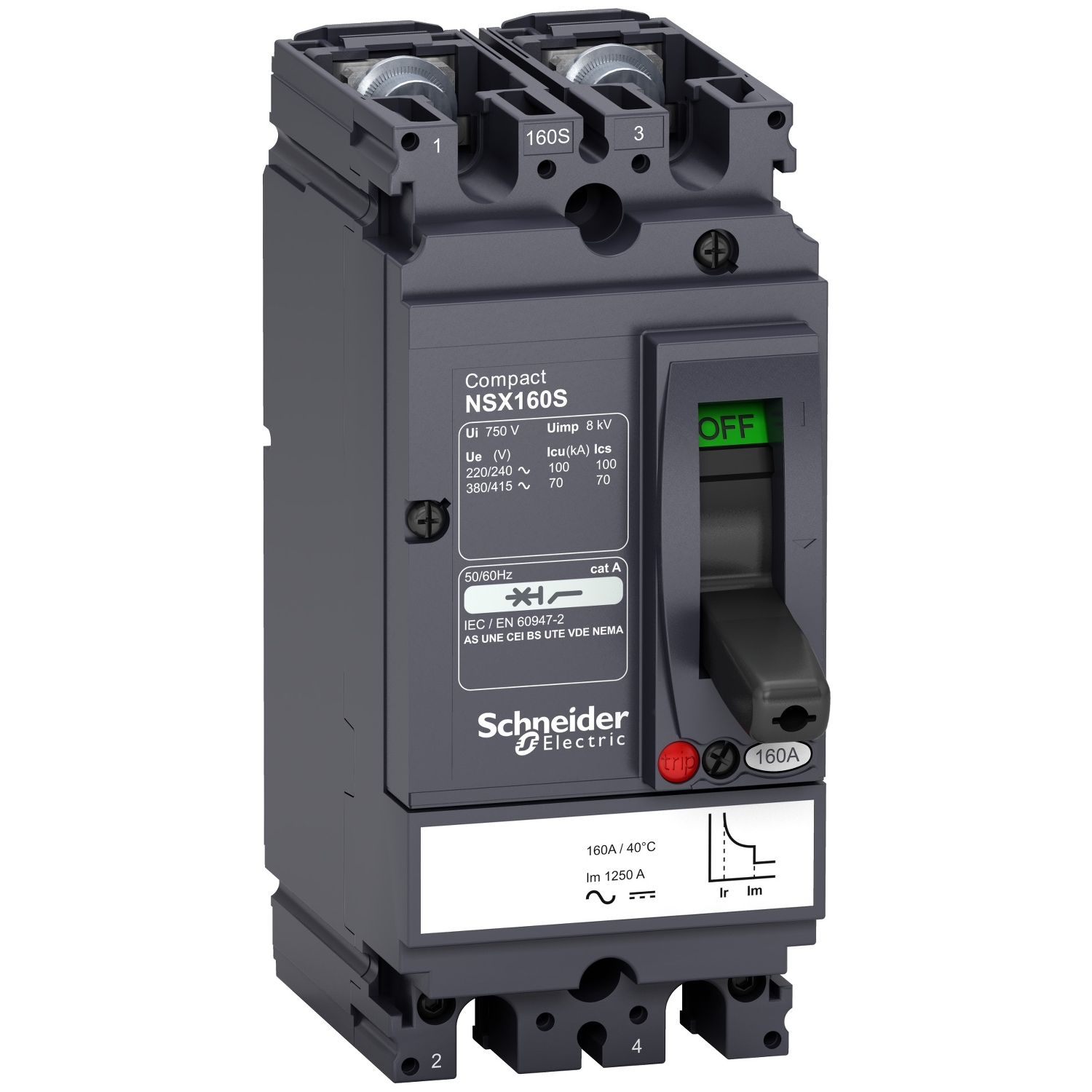 LV438719 Силовой автомат NSX, 70кА, 2P, 125А Schneider Electric Compact 