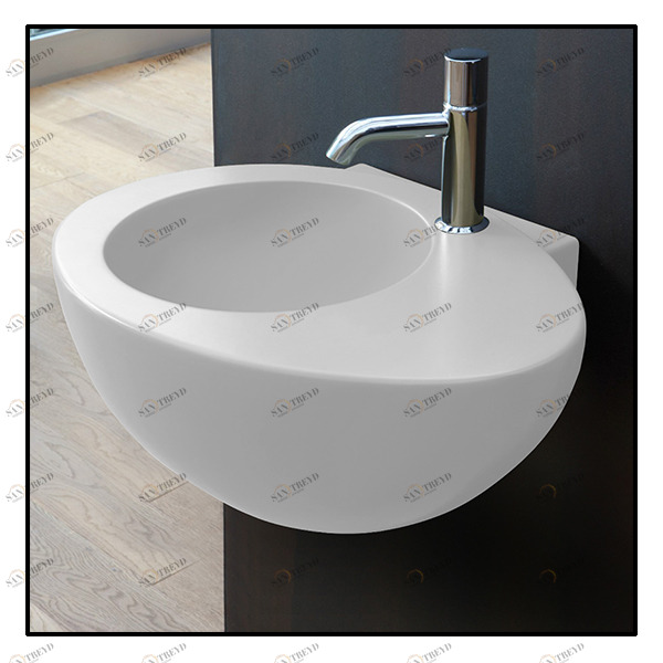 LGLS56TL Подвесная раковина настенная овальная Ceramica Cielo  белая 