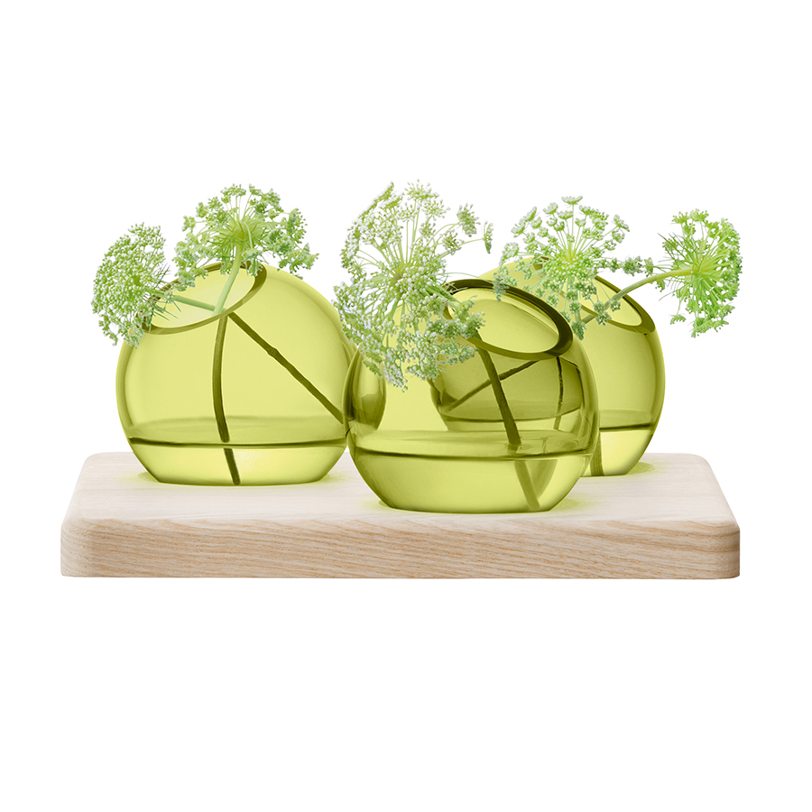 Трио ваз на подставке Axis 8 см зелёные LSA International G136503414 - Вид №2
